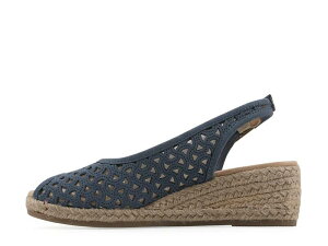 �z���C�g�}�E���e�� ���f�B�[�X �V���[�Y �T���_�� White MountainMaizespadrille Wedge Sandal Dark Ink Blue �u���[