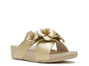 �t�B�b�g�t���b�v ���f�B�[�X �V���[�Y �T���_�� FitFlop Lulu Flower Cross Wedge Sandal Platino
