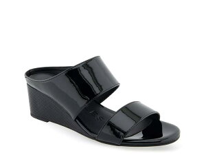 �G�A���\�[���Y ���f�B�[�X �V���[�Y �T���_�� �q�[�� Aerosoles Wheeler Wedge Sandal Black Patent Synthetic �u���b�N