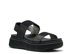 �L�[�� ���f�B�[�X �V���[�Y �T���_�� KeenElle Mila Wedge Sandal - Women's Black �u���b�N
