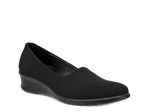 �G�R�[ ���f�B�[�X �V���[�Y �X���b�|���E���[�t�@�[ ECCOFelicia Wedge Slip-On Black �u���b�N