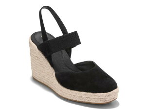 �R�[���n�[�� ���f�B�[�X �V���[�Y �T���_�� Cole HaanKenna Espadrille Wedge Sandal Black Suede �u���b�N