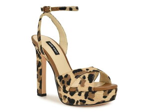 �i�C���E�F�X�g ���f�B�[�X �V���[�Y �T���_�� �v���b�g�t�H�[�� Nine WestWilda Platform Sandal Tan Leopard Print �^��