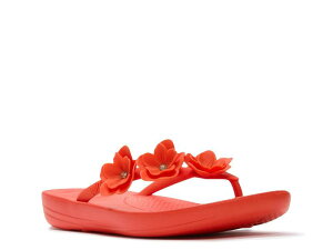 �t�B�b�g�t���b�v ���f�B�[�X �V���[�Y �T���_�� FitFlopiQushion Flower Flip Flop Red ���b�h