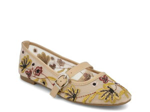 �~�A ���f�B�[�X �V���[�Y �p���v�X MiaBluet Mary Jane Flat Light Blush/Multicolor Floral Embroidery �u���b�V��
