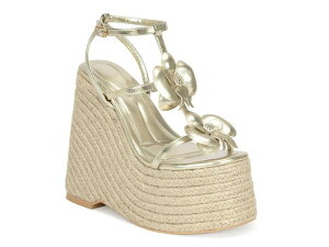 �A�U���A ���� ���f�B�[�X �V���[�Y �T���_�� Azalea WangBarossa Espadrille Wedge Sandal Gold Metallic �S�[���h