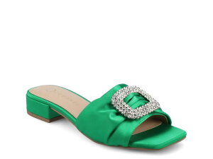 �W���[�j�[ ���f�B�[�X �V���[�Y �T���_�� JourneeFlavia Sandal Green Satin �O���[��