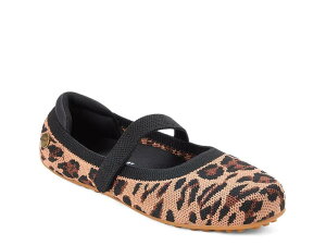 �f�B�A�t�H�[���Y ���f�B�[�X �V���[�Y �p���v�X Dearfoams Haddy Mary Jane Flat Leopard Print �A�j�}��