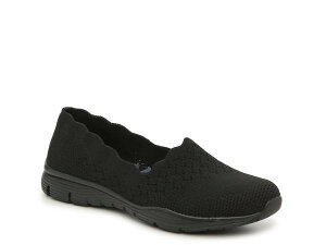 XPb`[Y fB[X V[Y Xb|E[t@[ Xj[J[ Skechers Seager Scallop Slip-On Sneaker Black ubN