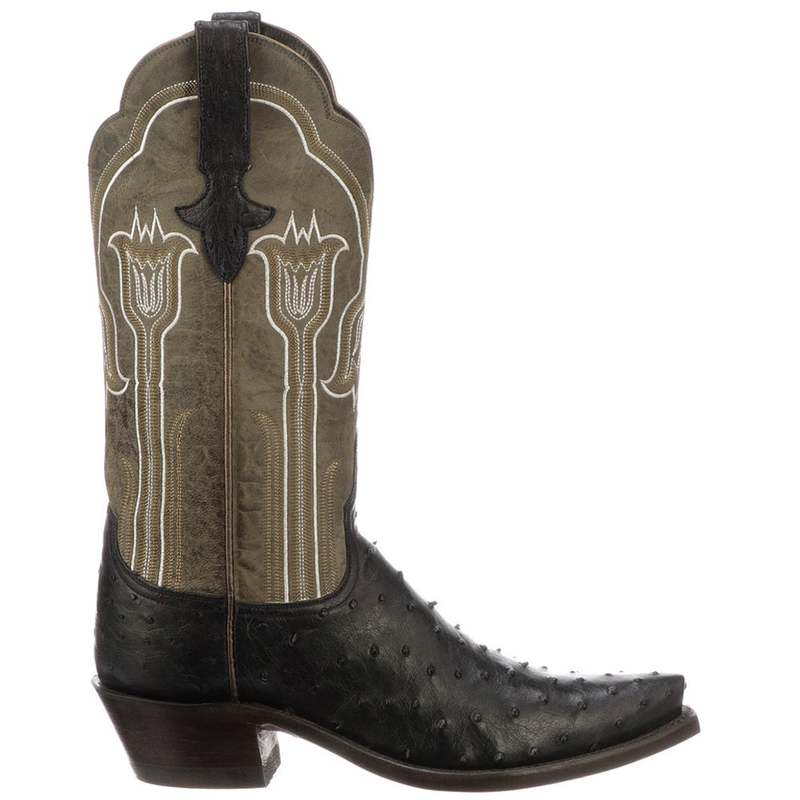 ルチーズ レディース ブーツ・レインブーツ シューズ Maisie Ostrich Snip Toe Cowboy Boots Black/Anthracite