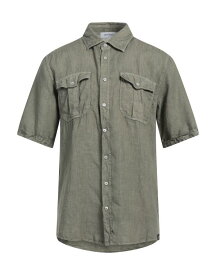 【送料無料】 グランサッソ メンズ シャツ リネンシャツ トップス Linen shirt Military green