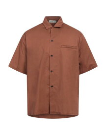 【送料無料】 ラネウス メンズ シャツ トップス Solid color shirt Brown