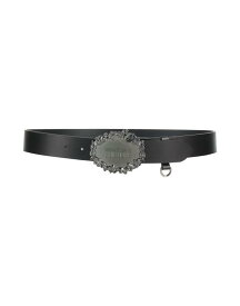 【送料無料】 ヴェルサーチ メンズ ベルト アクセサリー Leather belt Black