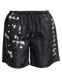 【送料無料】 ディースクエアード メンズ ハーフパンツ・ショーツ 水着 Swim shorts Black