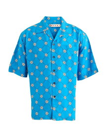 【送料無料】 マルニ メンズ シャツ トップス Patterned shirt Turquoise