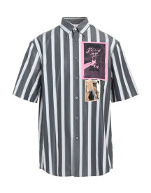 【送料無料】 ランバン メンズ シャツ トップス Striped shirt Steel grey