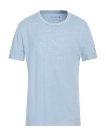 【送料無料】 ゲス メンズ Tシャツ トップス T-shirt Sky blue