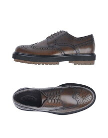 【送料無料】 トッズ メンズ スリッポン・ローファー シューズ Laced shoes Dark brown