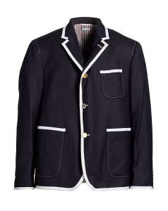 �g���u���E�� �����Y �A�E�^�[ �W���P�b�g�E�u���]�� THOM BROWNE �e�[���[�h�W���P�b�g Navy �l�C�r�[