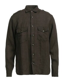 【送料無料】 リュー・ジョー メンズ シャツ トップス Linen shirt Dark brown