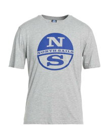 【送料無料】 ノースセール メンズ Tシャツ トップス T-shirt Light grey