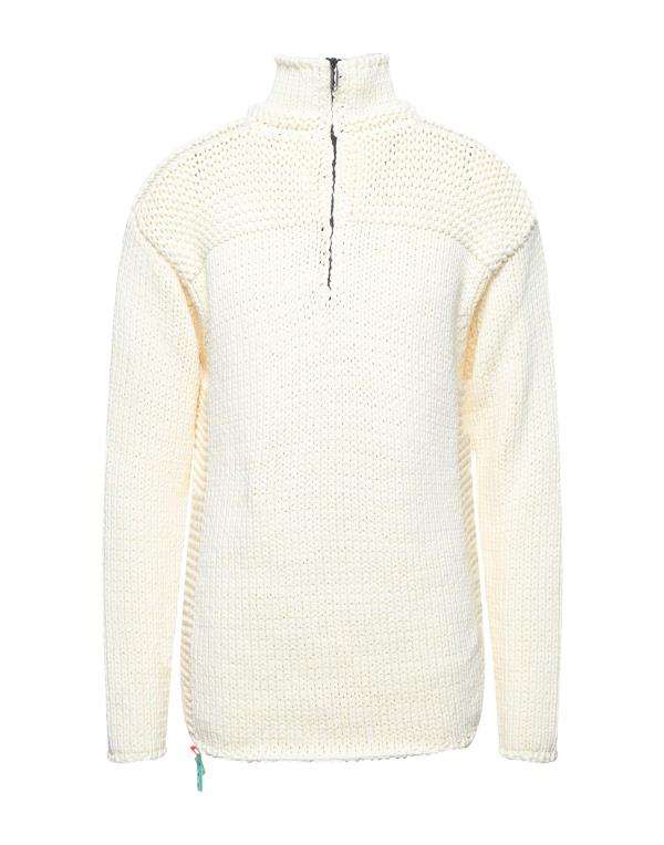  オフホワイト メンズ ニット・セーター アウター Sweater with zip Ivory
