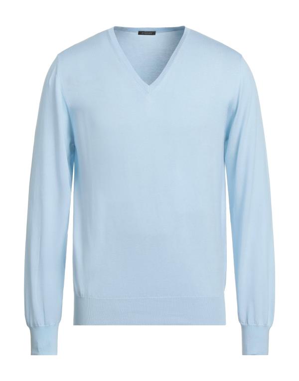 大人も着やすいシンプルファッション クルチアーニ メンズ ニット セーター アウター Sweater Sky blue