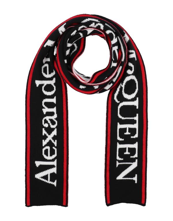  アレキサンダー・マックイーン レディース マフラー・ストール・スカーフ アクセサリー Scarves and foulards Black