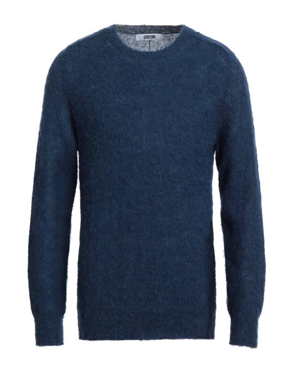 安心の日本製 マウロ グリフォーニ メンズ ニット・セーター アウター Sweater Slate blue メンズファッション 