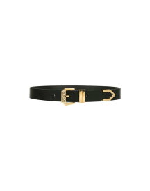 【送料無料】 ヴェルサーチ メンズ ベルト アクセサリー Leather belt Black