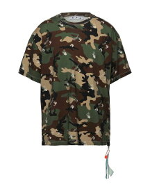 【送料無料】 オフホワイト メンズ Tシャツ トップス Oversize-T-Shirt Military green