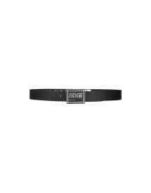 【送料無料】 ヴェルサーチ メンズ ベルト アクセサリー Leather belt Black