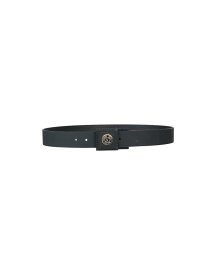 【送料無料】 ヴェルサーチ メンズ ベルト アクセサリー Leather belt Black