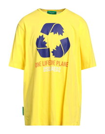 【送料無料】 ディースクエアード メンズ Tシャツ トップス T-shirt Yellow