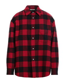 【送料無料】 ヴァレンティノ メンズ シャツ チェックシャツ トップス Checked shirt Red