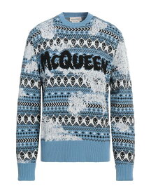 【送料無料】 アレキサンダー・マックイーン メンズ ニット・セーター アウター Sweater Sky blue