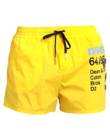 【送料無料】 ディースクエアード メンズ ハーフパンツ・ショーツ 水着 Swim shorts Yellow