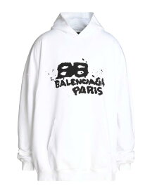 【送料無料】 バレンシアガ メンズ パーカー・スウェット フーディー アウター Hooded sweatshirt White