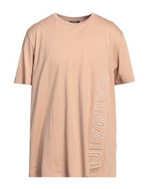 【送料無料】 バルマン メンズ Tシャツ トップス T-shirt Beige