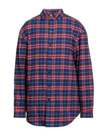 【送料無料】 バレンシアガ メンズ シャツ チェックシャツ トップス Checked shirt Navy blue