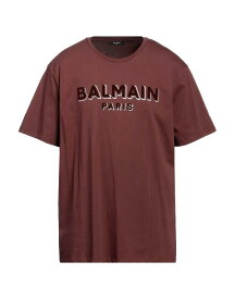 【送料無料】 バルマン メンズ Tシャツ トップス T-shirt Cocoa