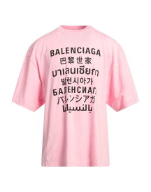 【送料無料】 バレンシアガ メンズ Tシャツ トップス T-shirt Pink