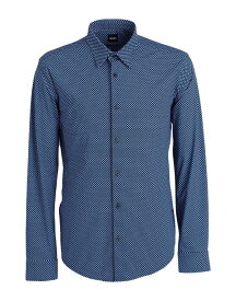 【送料無料】 ボス メンズ シャツ トップス Patterned shirt Navy blue