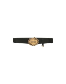 【送料無料】 ヴェルサーチ メンズ ベルト アクセサリー Leather belt Black