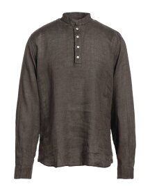 【送料無料】 ロッソピューロ メンズ シャツ リネンシャツ トップス Linen shirt Dark brown