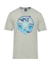 【送料無料】 ノースセール メンズ Tシャツ トップス T-shirt Light grey