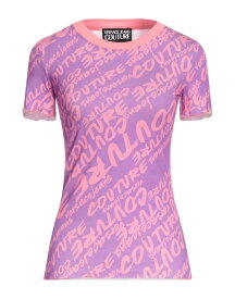 【送料無料】 ヴェルサーチ レディース Tシャツ トップス T-shirt Light purple