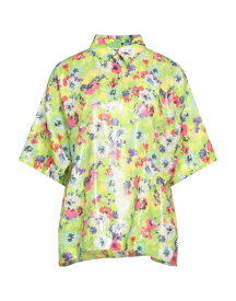 【送料無料】 エムエスジイエム レディース シャツ ブラウス トップス Floral shirts & blouses Acid green