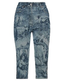 【送料無料】 モスキーノ レディース デニムパンツ ボトムス Cropped jeans Blue