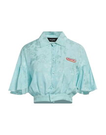 【送料無料】 ディースクエアード レディース シャツ トップス Floral shirts & blouses Sky blue
